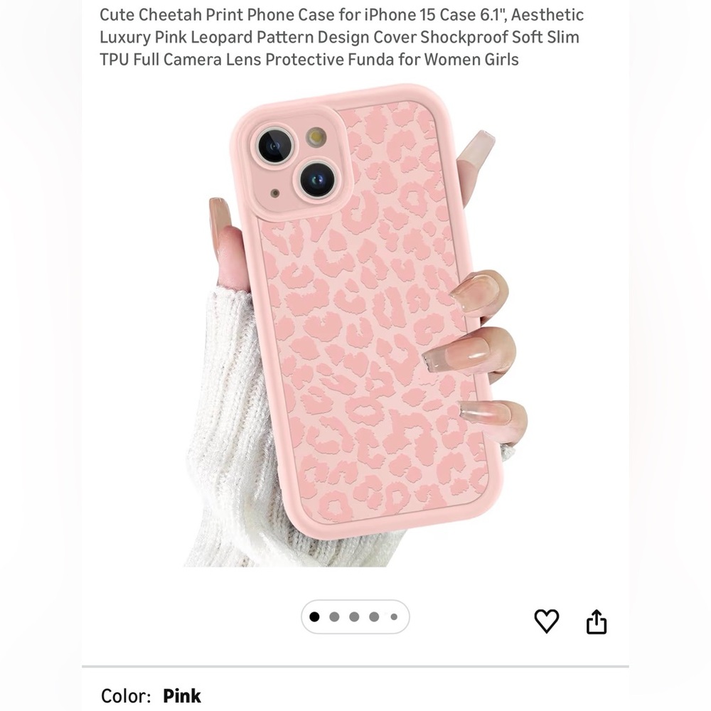Elegant Pink Cheetah Print iPhone 15 Case
